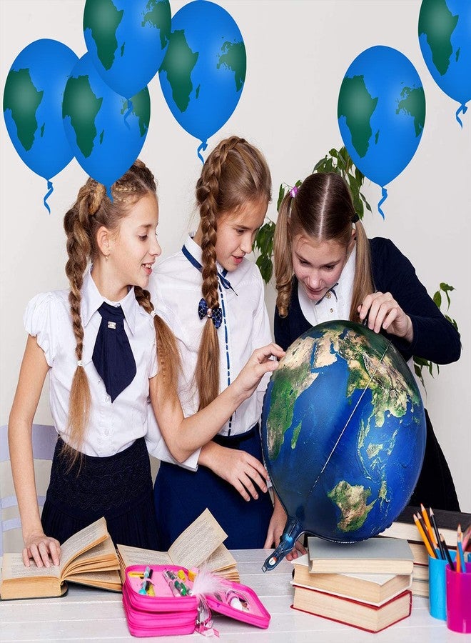 Lecpeting 30 Pcs Earth Balloons World Map Balloons 12 Inches Globe Balloon for Birthday Space Theme Party Earth Day Decorations Gift Teaching Supplies - Image 5